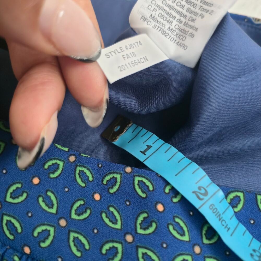 J. Crew Blue Bengal Animal Print Blue Boho Mini Skirt - Picture 9 of 12